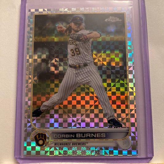 2022 Topps Chrome  Corbin Burnes X-Fractor trading card