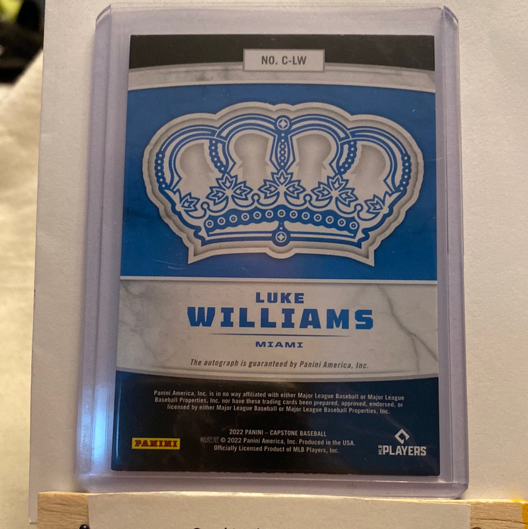 2022 Panini Capstone Crown Luke Williams Holo Autographed trading card