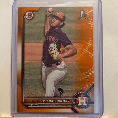 2022 Bowman Michael Knorr Orange Foil /25 trading card