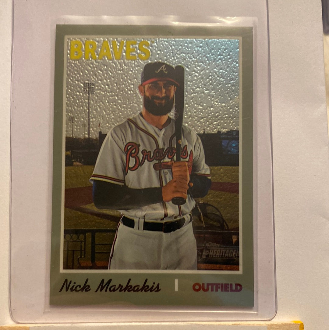 2019 Topps Heritage Chrome Nick Markakis trading card