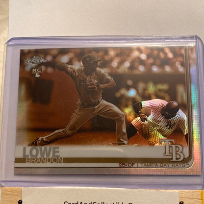 2019 Topps Chrome Brandon Lowe Sepia Refractor trading card