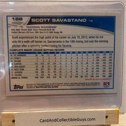 2013 Topps Scott Savastano Autographed pro debut trading card