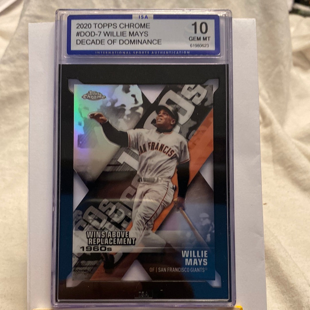 2020 Topps Chrome Willie Mays ISA 10 trading card