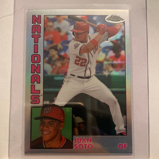 2019 Topps Chrome Juan Soto 1984 parallel trading card