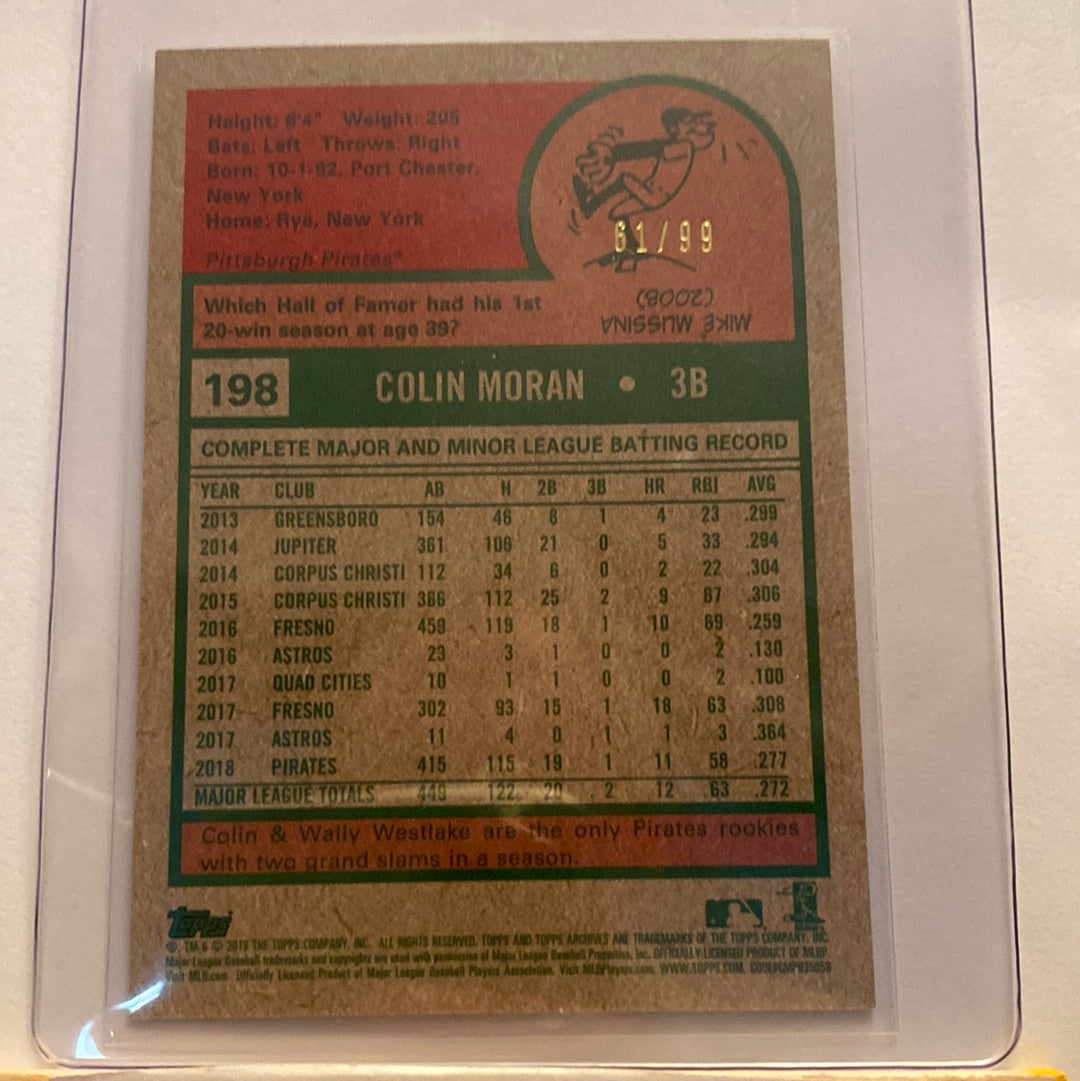 2019 Topps Archives Colin Moran Silver /99 trading card