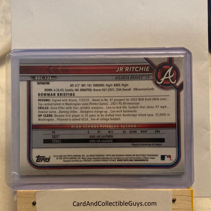 2022 Bowman Draft Chrome JR Ritchie trading card