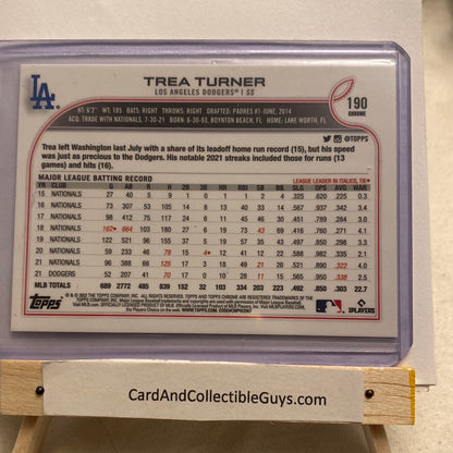 2022 Topps Chrome Trea Turner X-Fractor trading card