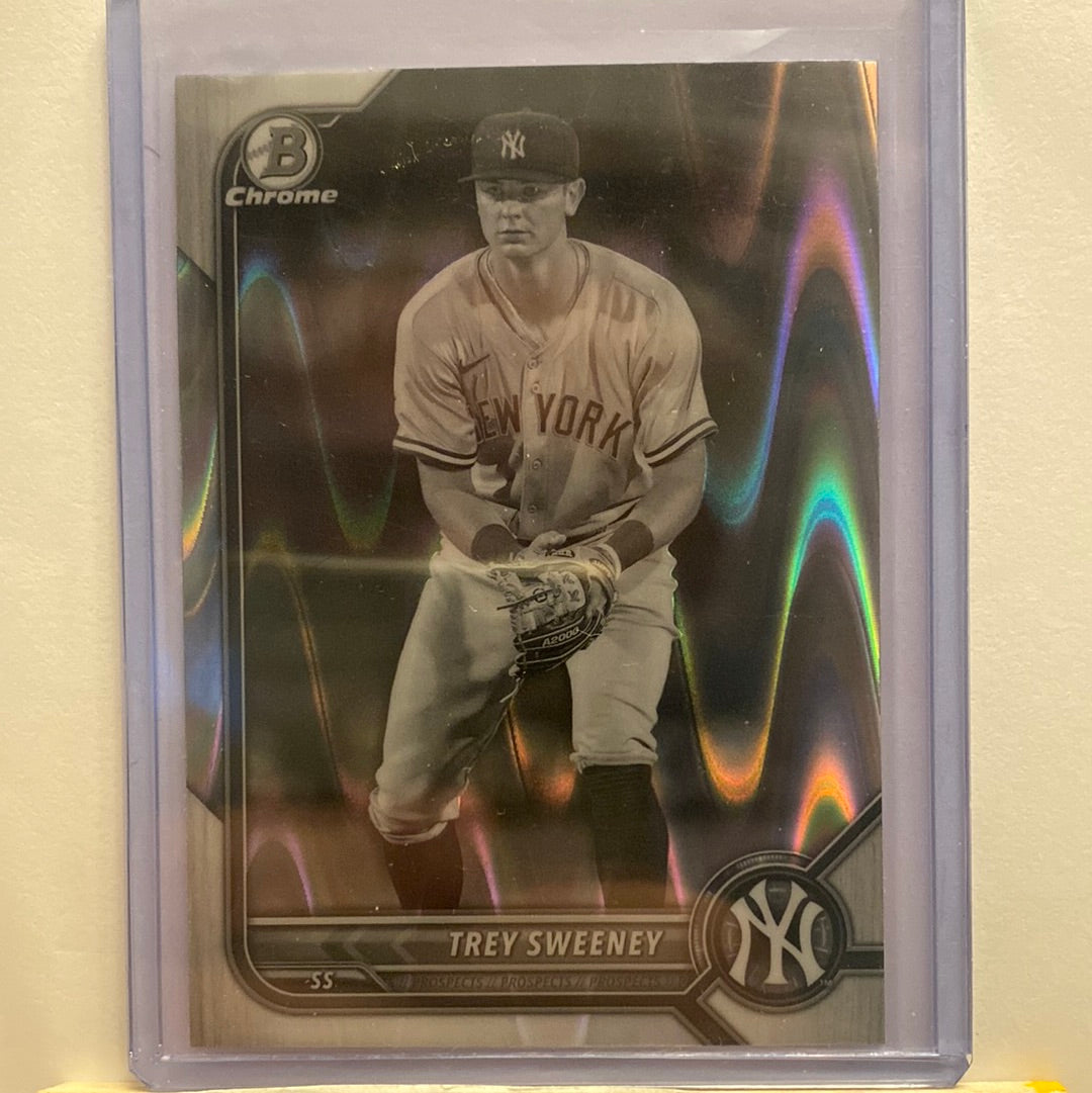 2022 Bowman Chrome Trey Sweeney Ray wave trading card