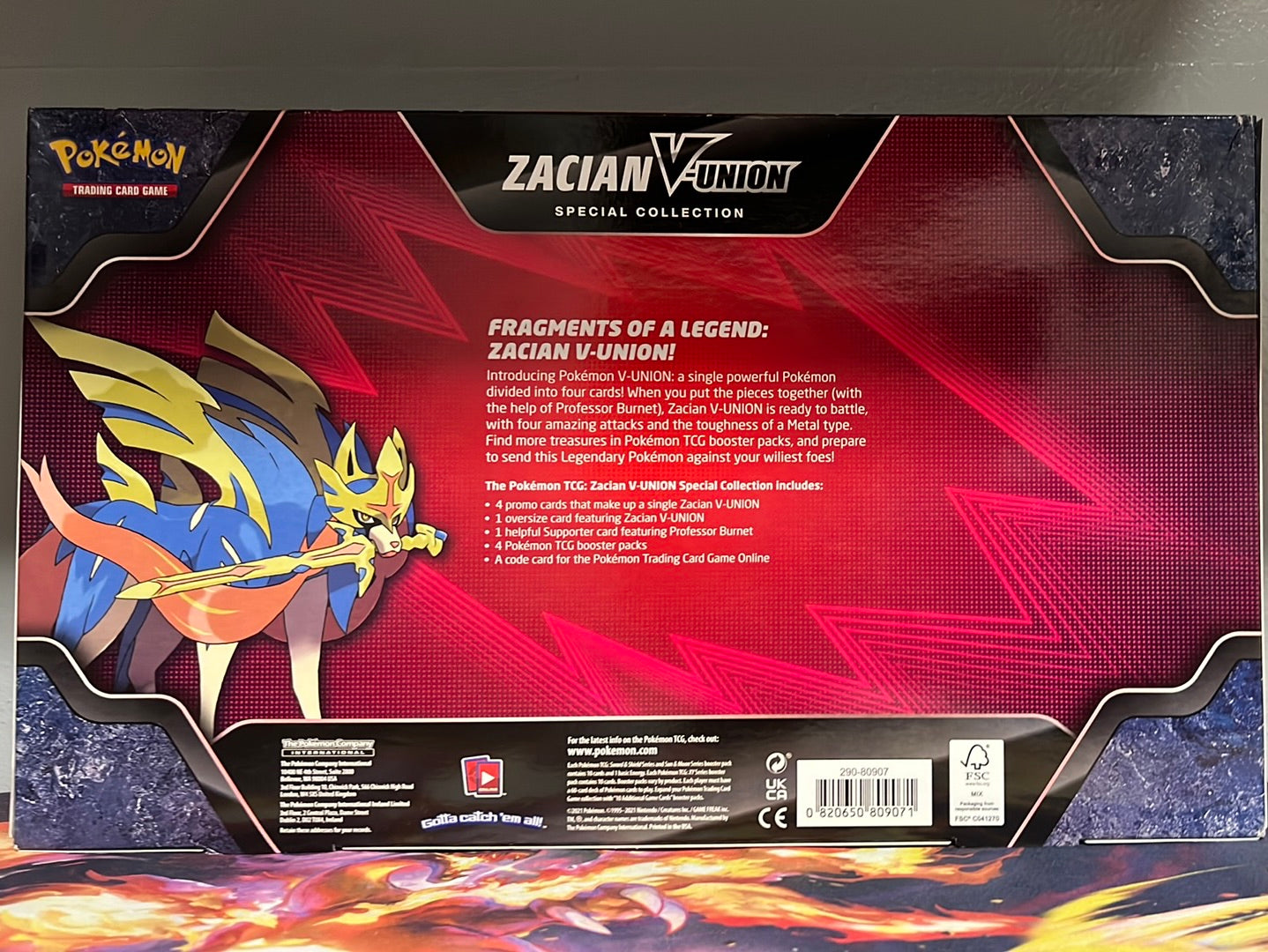 Pokemon TCG Zacian V-union box